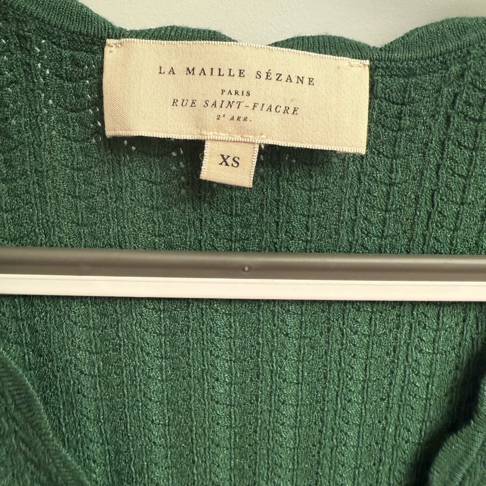 Sézane Knit Green Dahlia Midi Dress - Rare, Sold Out - Picture 6 of 7